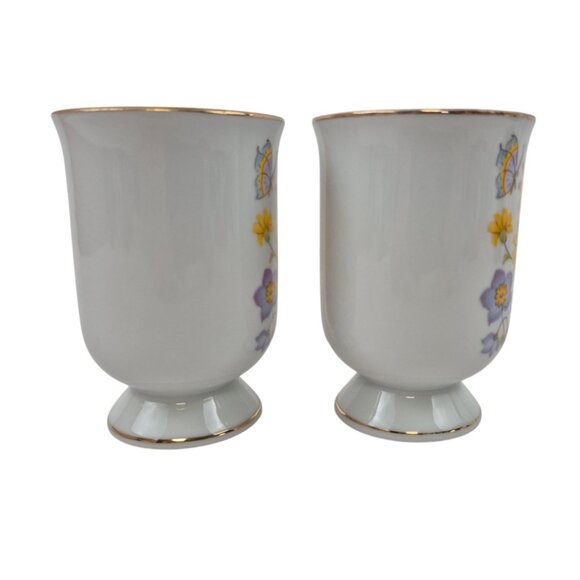 Royal Princess Fine Porcelain Mugs Floral Butterfly Design Gold Trim Japan 2 mug - Picture 7 of 9
